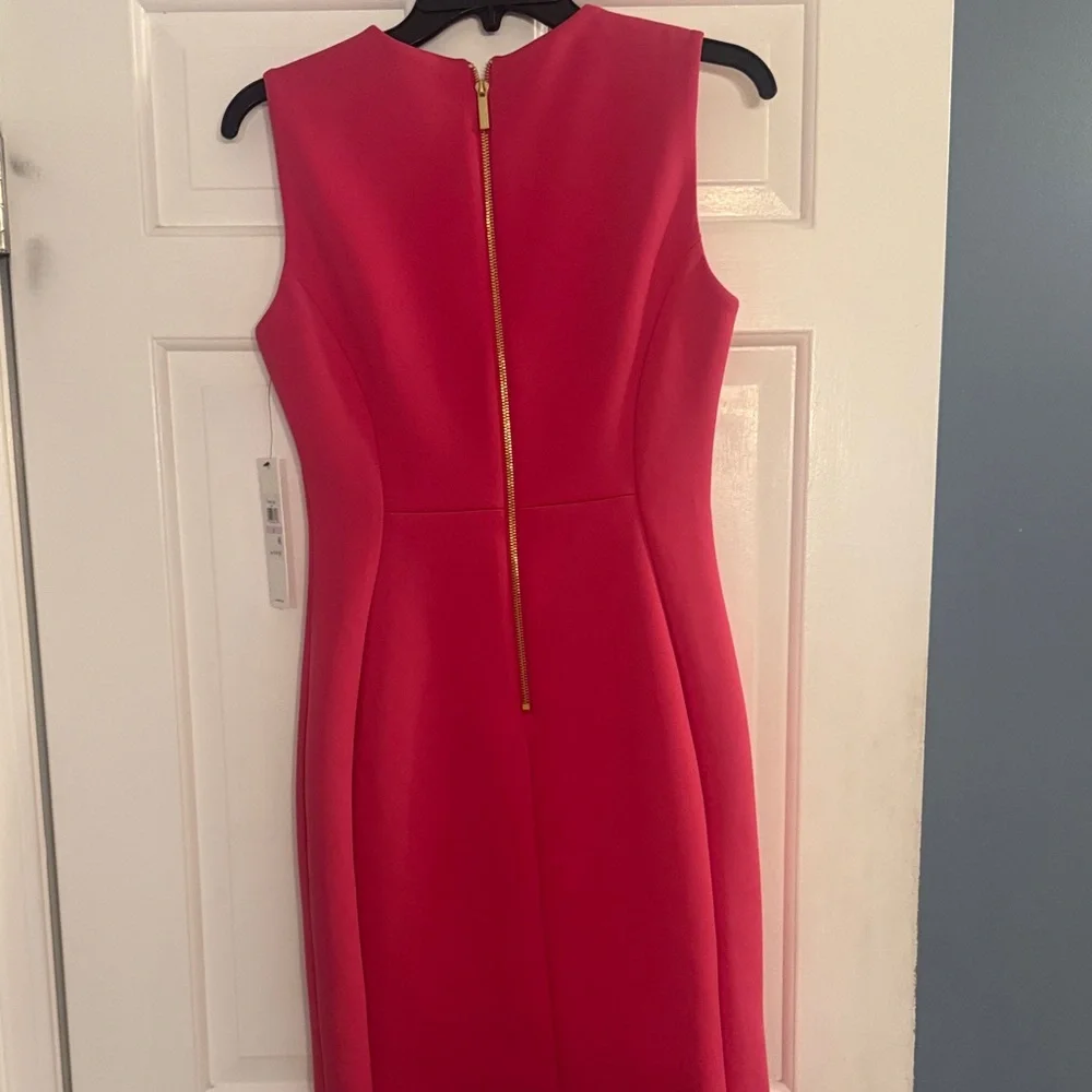 Calvin Klein Bold pink Sleeveless Midi Dress - Picture 4 of 6